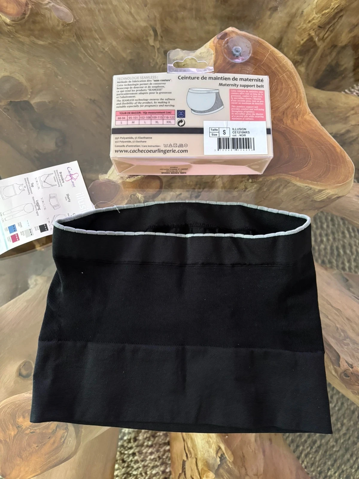 Ceinture de maintien maternité cache coeur noir S – photo 4
